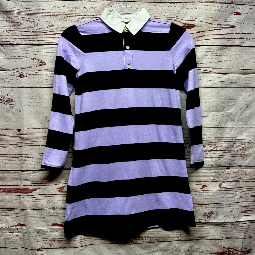 Crewcuts Purple and Black Striped Dress Size Medium